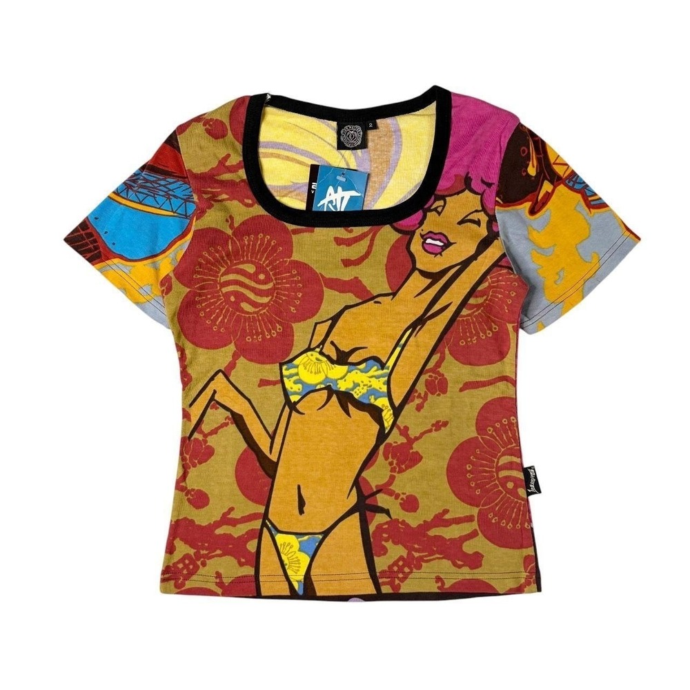 deadstock Les Agites bikini girl graphic baby tee